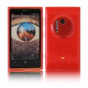 CUSTODIA GEL TPU SILICONE LUCIDA per NOKIA LUMIA 1020, EOS, 909, RM-875, RM-877, RM-876 COLORE ROSSO