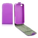 CUSTODIA FLIP VERTICALE SLIM PELLE per APPLE IPHONE 4, 4s CON INTERNO IN TPU SILICONE COLORE VIOLA