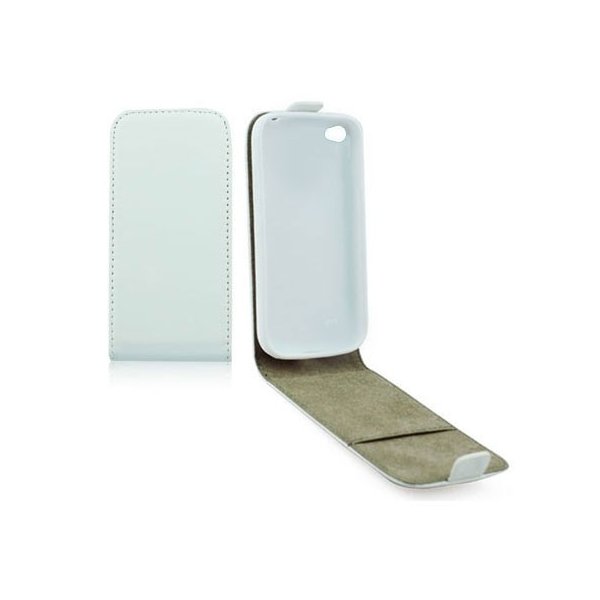 CUSTODIA FLIP VERTICALE SLIM PELLE per APPLE IPHONE 5c CON INTERNO IN TPU SILICONE COLORE BIANCO