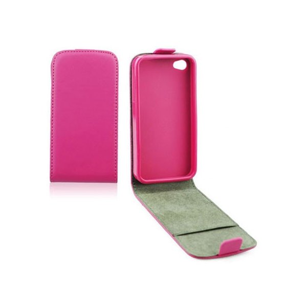 CUSTODIA FLIP VERTICALE SLIM PELLE per APPLE IPHONE 5c CON INTERNO IN TPU SILICONE COLORE ROSA