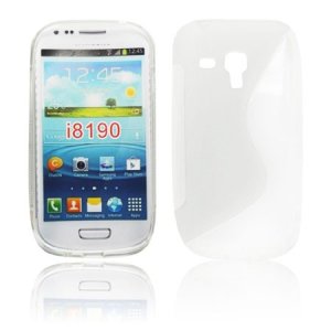 CUSTODIA GEL TPU SILICONE DOUBLE per SAMSUNG i8190 Galaxy S3 Mini, I8200 Galaxy S3 Mini VE COLORE BIANCO TRASPARENTE