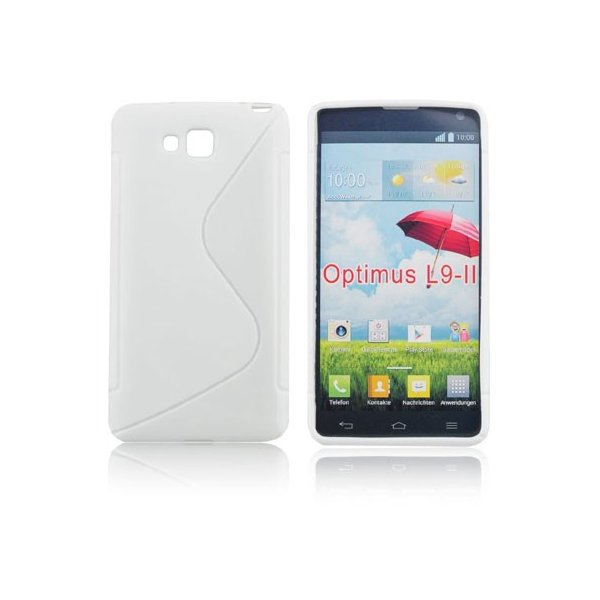 CUSTODIA GEL TPU SILICONE DOUBLE per LG OPTIMUS L9 II, D605 COLORE BIANCO