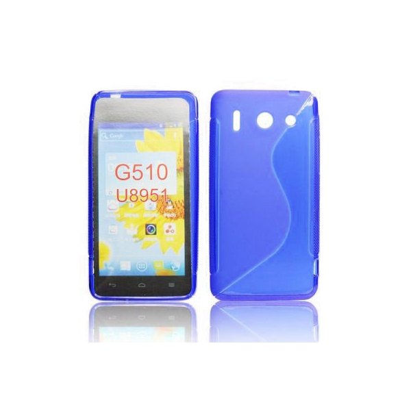 CUSTODIA GEL TPU SILICONE DOUBLE per HUAWEI ASCEND G510, U8951 DAYTONA COLORE BLU