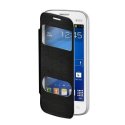 CUSTODIA FLIP ORIZZONTALE per SAMSUNG S7260 GALAXY STAR PRO CON DOPPIA FINESTRA IDENTIFICATIVO CHIAMANTE COLORE NERO