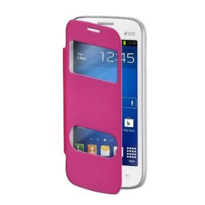 CUSTODIA FLIP ORIZZONTALE per SAMSUNG S7260 GALAXY STAR PRO CON DOPPIA FINESTRA IDENTIFICATIVO CHIAMANTE COLORE ROSA