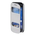 CUSTODIA FLIP ORIZZONTALE per SAMSUNG S7390 GALAXY FRESH, S7392 CON DOPPIA FINESTRA IDENTIFICATIVO CHIAMANTE BIANCO