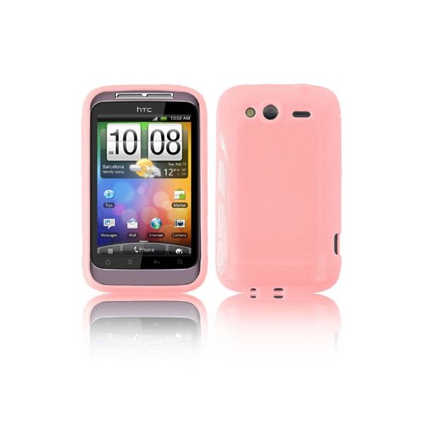 CUSTODIA GEL TPU SILICONE LUCIDA per HTC WILDFIRE S, PG76110 COLORE ROSA