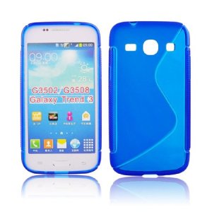 CUSTODIA GEL TPU SILICONE DOUBLE per SAMSUNG G3500 GALAXY CORE PLUS, G3502 GALAXY TREND 3 COLORE BLU