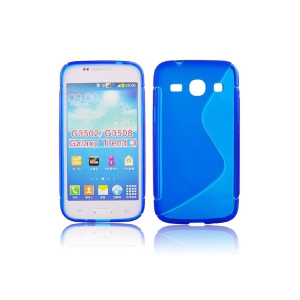 CUSTODIA GEL TPU SILICONE DOUBLE per SAMSUNG G3500 GALAXY CORE PLUS, G3502 GALAXY TREND 3 COLORE BLU