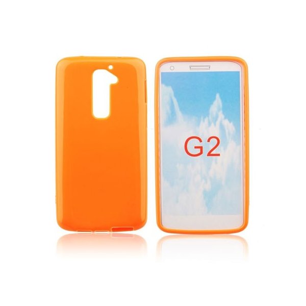 CUSTODIA GEL TPU SILICONE LUCIDA per LG OPTIMUS G2, D802, D802TA, D803 COLORE ARANCIONE