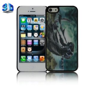 CUSTODIA per APPLE IPHONE SE, IPHONE 5S, IPHONE 5 - BACK RIGIDA 3D FANTASIA SCHELETRO CON TEMPESTA