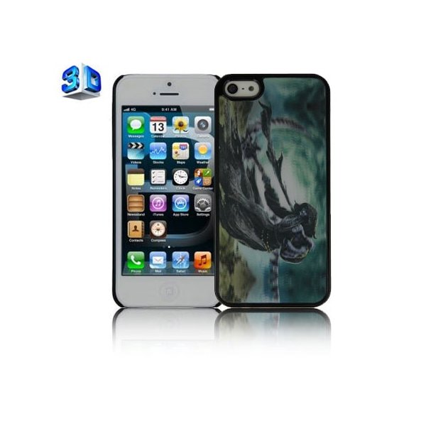 CUSTODIA per APPLE IPHONE SE, IPHONE 5S, IPHONE 5 - BACK RIGIDA 3D FANTASIA SCHELETRO CON TEMPESTA