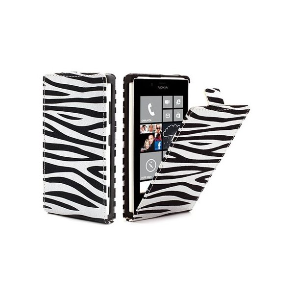 CUSTODIA FLIP VERTICALE SLIM SIMILPELLE per NOKIA LUMIA 625 FANTASIA ZEBRA