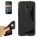 CUSTODIA GEL TPU SILICONE DOUBLE per HTC DESIRE 700 COLORE NERO