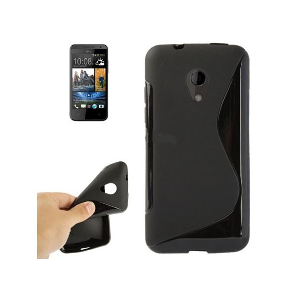 CUSTODIA GEL TPU SILICONE DOUBLE per HTC DESIRE 700 COLORE NERO