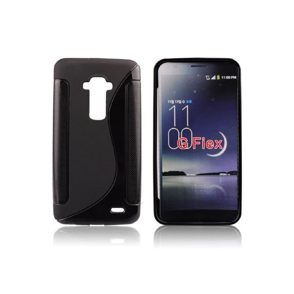 CUSTODIA GEL TPU SILICONE DOUBLE per LG G FLEX, D955 COLORE NERO