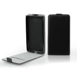 CUSTODIA FLIP VERTICALE SLIM PELLE per ZTE BLADE III CON INTERNO IN TPU SILICONE COLORE NERO