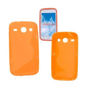 CUSTODIA GEL TPU SILICONE per SAMSUNG I8260 GALAXY CORE, I8262 GALAXY CORE DUOS COLORE ARANCIONE