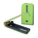 CUSTODIA FLIP VERTICALE SLIM PELLE per NOKIA ASHA 501 COLORE VERDE