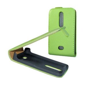 CUSTODIA FLIP VERTICALE SLIM PELLE per NOKIA ASHA 501 COLORE VERDE