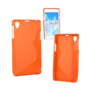 CUSTODIA GEL TPU SILICONE DOUBLE per SONY XPERIA Z1, C6902, C6903, C6906, C6943, L39H, HONAMI COLORE ARANCIONE