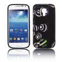 CUSTODIA GEL TPU SILICONE per SAMSUNG I9190 GALAXY S4 MINI, I9192, I9195 FANTASIA SFERE SU SFONDO NERO