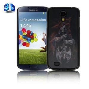 CUSTODIA BACK RIGIDA IN 3D per SAMSUNG I9500 GALAXY S4, I9505, I9502 FANTASIA SCHELETRO CON CHITARRA