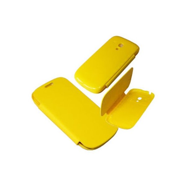 CUSTODIA FLIP COVER ORIZZONTALE per SAMSUNG I8190 GALAXY S3 MINI COLORE GIALLO