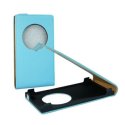 CUSTODIA FLIP SLIM VERTICALE PELLE per NOKIA LUMIA 1020, EOS, 909, RM-875, RM-877, RM-876 COLORE AZZURRO