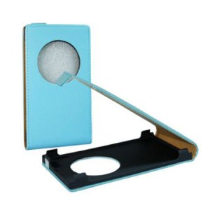 CUSTODIA FLIP SLIM VERTICALE PELLE per NOKIA LUMIA 1020, EOS, 909, RM-875, RM-877, RM-876 COLORE AZZURRO