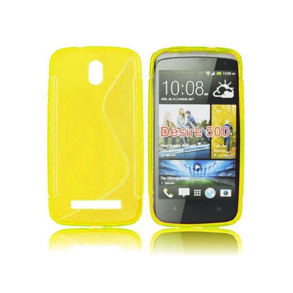 CUSTODIA GEL TPU SILICONE DOUBLE per HTC DESIRE 500 COLORE GIALLO