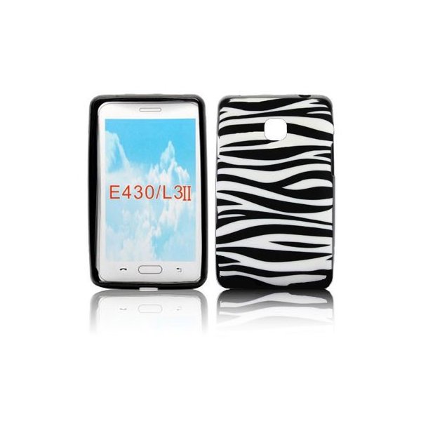 CUSTODIA GEL TPU SILICONE per LG OPTIMUS L3 II, E430 FANTASIA ZEBRA