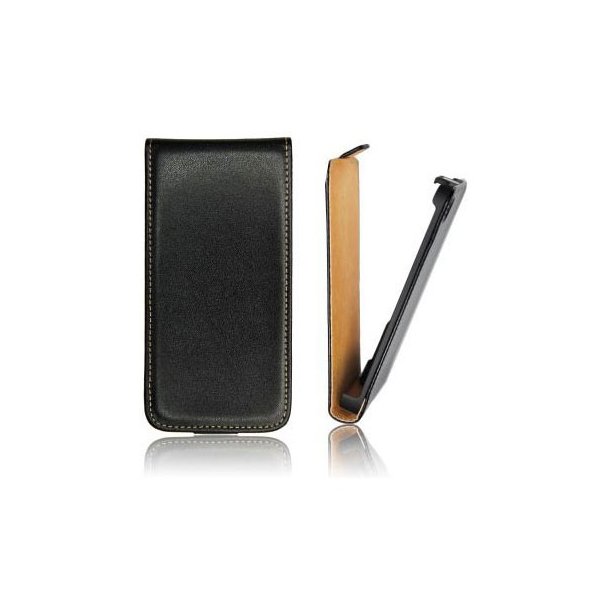 CUSTODIA FLIP VERTICALE SLIM PELLE per HTC DESIRE 300 COLORE NERO