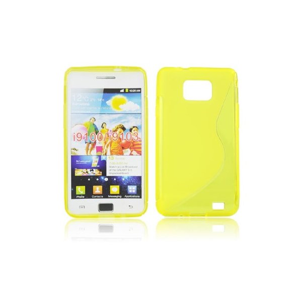 CUSTODIA GEL TPU SILICONE DOUBLE per SAMSUNG I9100 GALAXY S2, I9105 GALAXY S2 PLUS COLORE GIALLO