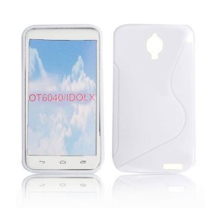 CUSTODIA GEL TPU SILICONE DOUBLE per ALCATEL ONE TOUCH 6040 IDOL X SLATE COLORE BIANCO