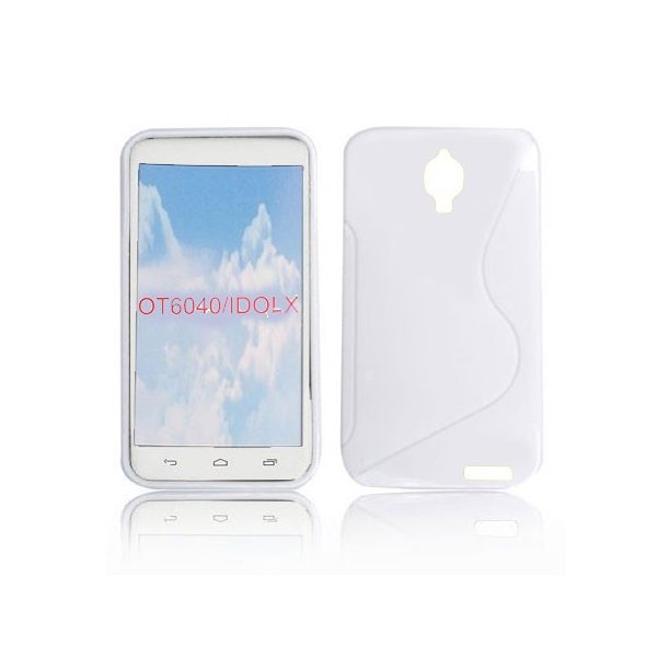 CUSTODIA GEL TPU SILICONE DOUBLE per ALCATEL ONE TOUCH 6040 IDOL X SLATE COLORE BIANCO