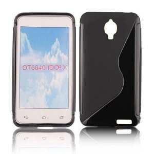 CUSTODIA GEL TPU SILICONE DOUBLE per ALCATEL ONE TOUCH 6040 IDOL X SLATE COLORE NERO