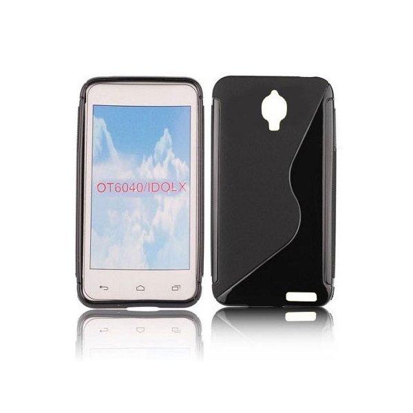 CUSTODIA GEL TPU SILICONE DOUBLE per ALCATEL ONE TOUCH 6040 IDOL X SLATE COLORE NERO