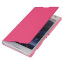 CUSTODIA FLIP ORIZZONTALE per SONY XPERIA C, S39H, C2305 COLORE ROSA