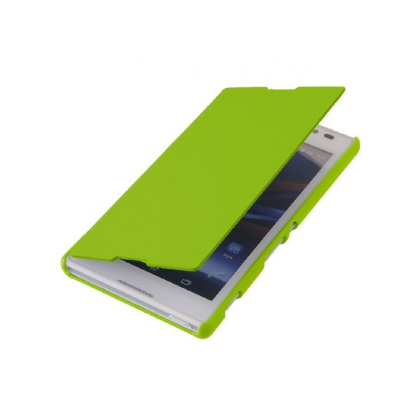 CUSTODIA FLIP ORIZZONTALE per SONY XPERIA C, S39H, C2305 COLORE VERDE