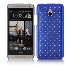 CUSTODIA BACK RIGIDA CON BRILLANTINI per HTC ONE MINI, M4 COLORE BLU