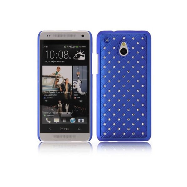 CUSTODIA BACK RIGIDA CON BRILLANTINI per HTC ONE MINI, M4 COLORE BLU