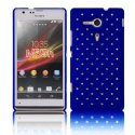 CUSTODIA BACK RIGIDA CON BRILLANTINI per SONY XPERIA SP, M35H, HSPA C5302, LTE C5306, LTE C5303 COLORE BLU