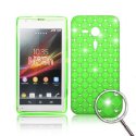 CUSTODIA BACK RIGIDA CON BRILLANTINI per SONY XPERIA SP, M35H, HSPA C5302, LTE C5306, LTE C5303 COLORE VERDE