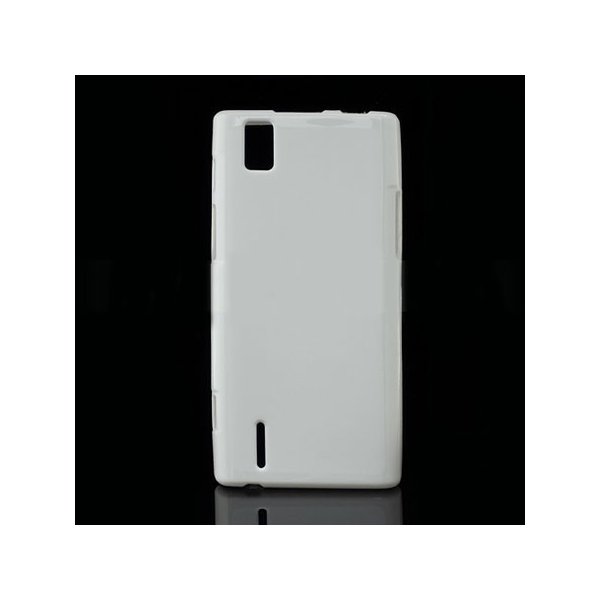 CUSTODIA GEL TPU SILICONE LUCIDA per HUAWEI ASCEND P2 COLORE BIANCO