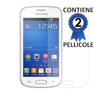 PELLICOLA PROTEGGI DISPLAY per SAMSUNG S7390 GALAXY FRESH, S7390 GALAXY TREND LITE, S7392 GALAXY FRESH DUOS CONFEZIONE 2 PEZZI