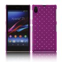 CUSTODIA BACK RIGIDA CON BRILLANTINI per SONY XPERIA Z1, L39H, C6902, C6903, C6906, C6943, HONAMI COLORE VIOLA