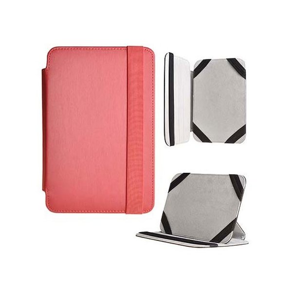 CUSTODIA NEO UNIVERSALE CON ELASTICO INTERNO E STAND per TABLET FINO A 7" POLLICI COLORE ROSSO