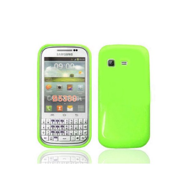 CUSTODIA GEL TPU SILICONE LUCIDA per SAMSUNG B5330 GALAXY CHAT COLORE VERDE