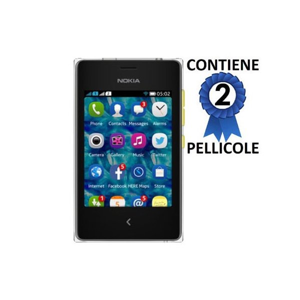 PELLICOLA PROTEGGI DISPLAY per NOKIA ASHA 502 CONFEZIONE 2 PEZZI